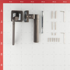 Ручка дверная Punto Galaxy квадратная розетка графит/хром - фото 5