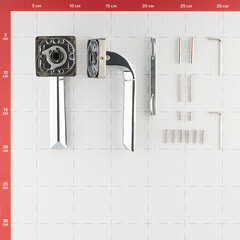 Ручка дверная Punto Orion квадратная розетка матовый никель/хром - фото 4