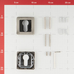 Ключевина Punto QR SN/CP-3 квадратная розетка матовый никель/хром - фото 2