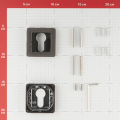 Ключевина Punto QR GR/CP-23 квадратная розетка графит/хром - фото 2