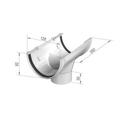 Воронка желоба Технониколь пластиковая d125-82 мм белая RAL 9003 - фото 7