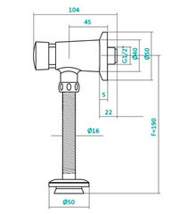 Кран для писсуара Santek Гала нажимной (1.WH30.2.089) - фото 2