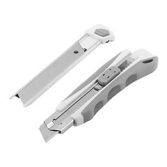 Нож строительный КМ 25 мм с ломающимся лезвием пластиковый корпус с винтовым стопором - фото 2