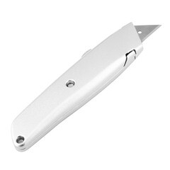 Нож строительный КМ 19 мм с трапециевидным выдвижным лезвием металлический корпус - фото 4