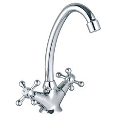 Смеситель для раковины Valta (EW00403) двухвентильный с высоким изливом хром