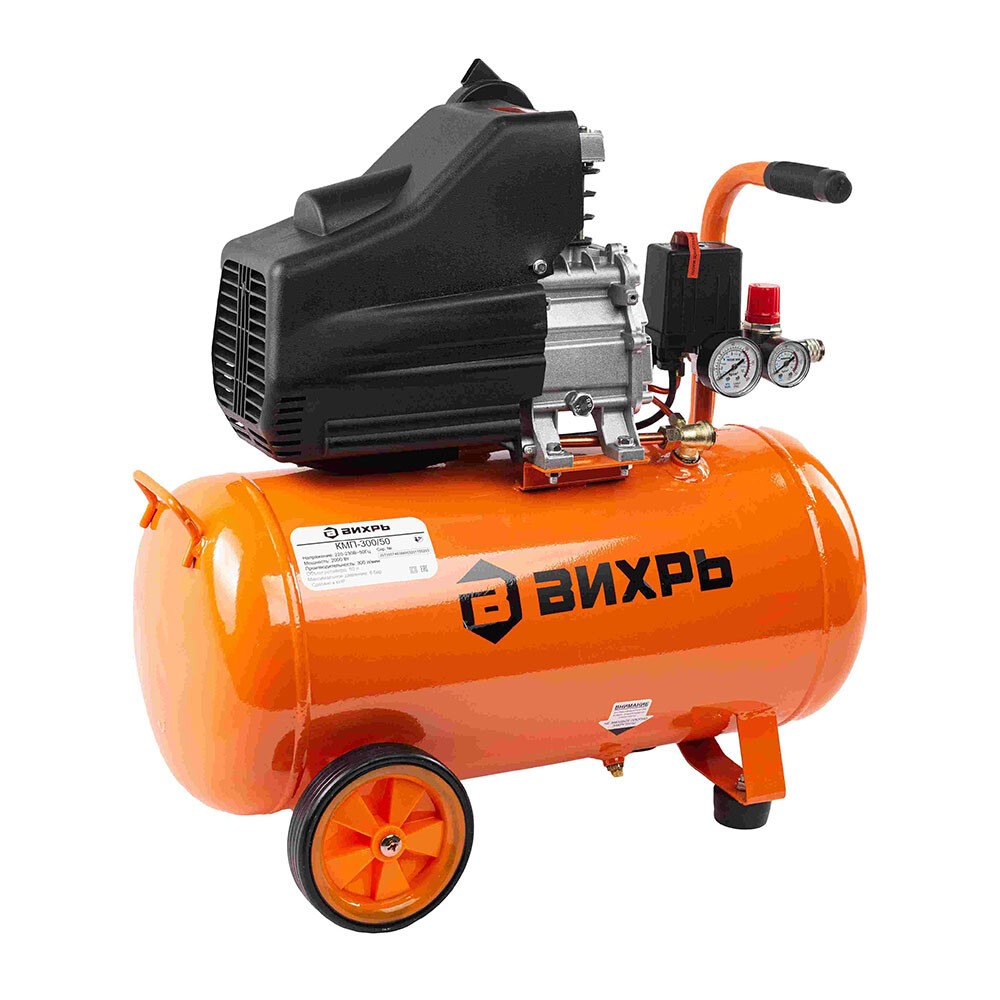 Изображение товара Компрессор Вихрь КМП-300/50 74/3/4 — мощный и тихий поршневой привод