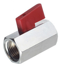 Кран шаровой латунный Tiemme 1/2 ВР(г) х 1/2 ВР(г) мини прямой (2900006) - фото 1