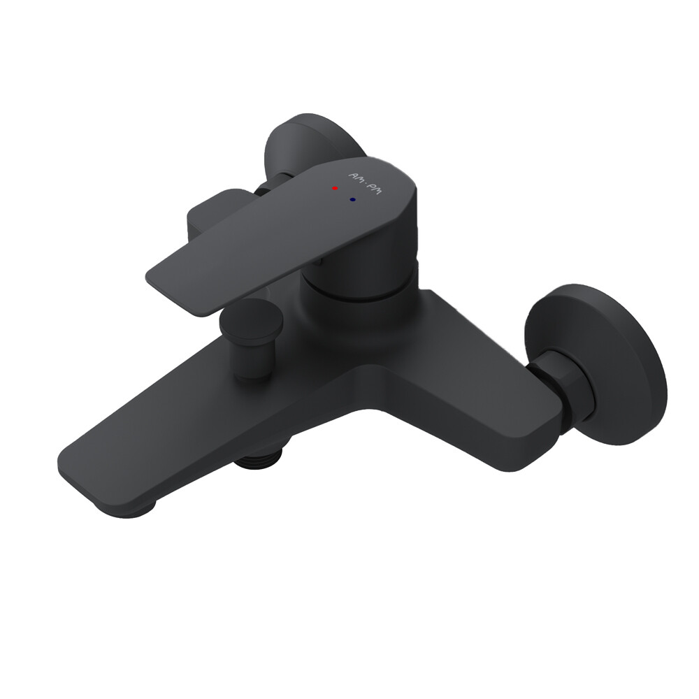 Смеситель для ванны AM.PM Gem черный однорычажный с коротким изливом без лейки (F90A10022)