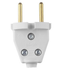 Вилка прямая без заземления 6 А 220 В белая (0103-00011) - фото 3