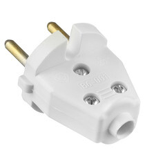 Вилка прямая без заземления 6 А 220 В белая (0103-00011) - фото 4