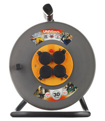 Удлинитель UNIVersal с заземлением 30 м на катушке 3,5 кВт 4 розетки ПВС 3х1,5 кв.мм IP44 - фото 3