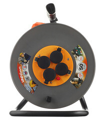 Удлинитель UNIVersal с заземлением 50 м на катушке 3,5 кВт 4 розетки ПВС 3х1,5 кв.мм IP44 - фото 4