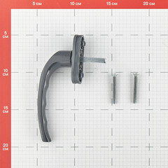 Ручка оконная серая металл - фото 3
