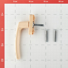 Ручка оконная бежевая металл - фото 2