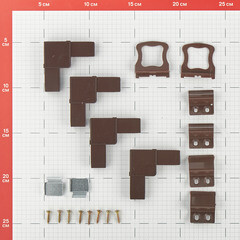 Комплект креплений для москитной сетки коричневый - фото 2