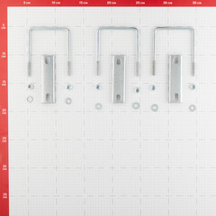 Крепление сетки/секции заборной к столбам 60х60 мм оцинкованное (3 шт.) - фото 2