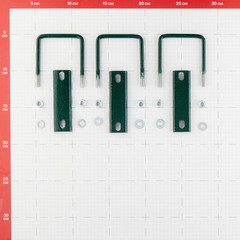 Крепление сетки/секции заборной к столбам 50х50 мм зеленое RAL 6005 (3 шт.) - фото 2
