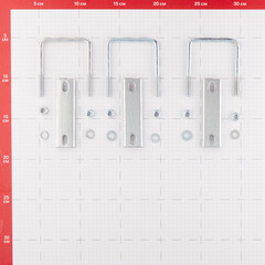 Крепление сетки/секции заборной к столбам 50х50 мм оцинкованное (3 шт.) - фото 2