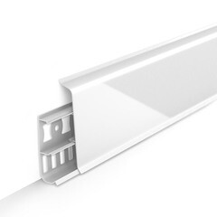Плинтус ПВХ Ideal Деконика 85 мм белый 2200 мм (Д-П85 001)
