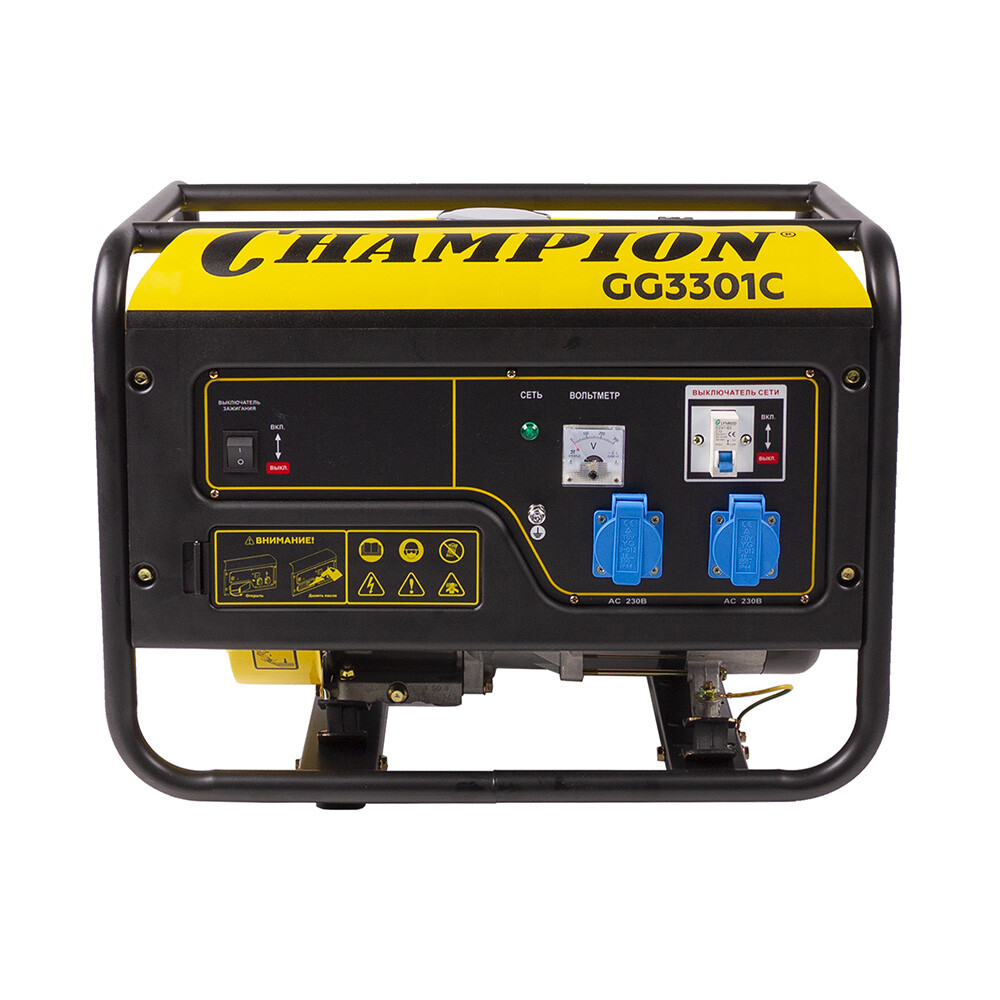 Изображение товара Генератор бензиновый Champion GG3301C 2,8 кВт с ручным запуском и стабилизатором напряжения
