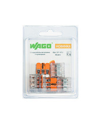 Клемма на 3 провода Wago 221-413 0,2-4 кв. мм с рычажками без пасты (6 шт.)