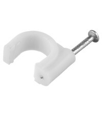 Скобы для крепления кабеля круглые Rexant 10 мм полиэтиленовые белые (50 шт.) (07-4010)