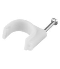 Скобы для крепления кабеля круглые Rexant 12 мм полиэтиленовые белые (50 шт.) (07-4012)