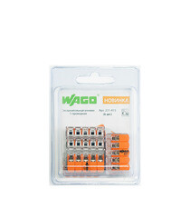 Клемма на 5 проводов Wago 221-415 0,2-4 кв. кв. мм с рычажками без пасты (6 шт.) - фото 1