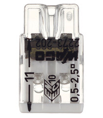 Клемма на 2 провода Wago 0,5-2,5 кв.мм самозажимная без пасты (100 шт.) (2273-202/2665) - фото 3