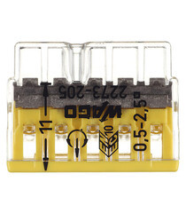 Клемма на 5 проводов Wago 0,5-2,5 кв.мм самозажимная без пасты (100 шт.) (2273-205/2668) - фото 2