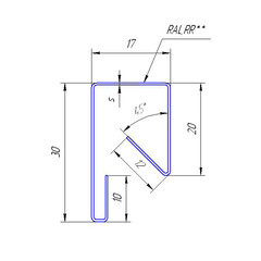 Планка заборная П-образная 17х30х2000 мм коричневая RAL 8017 - фото 2