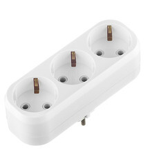 Разветвитель 3 розетки UNIVersal 16 А 230 В 3,5 кВт белый (А303) - фото 3