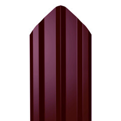 Евроштакетник М-образный 0,45 мм 100х2000 мм красное вино RAL 3005 фигурный срез