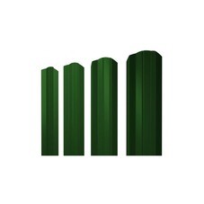 Евроштакетник М-образный 0,45 мм 100х2000 мм зеленый мох RAL 6005 фигурный срез (175926)