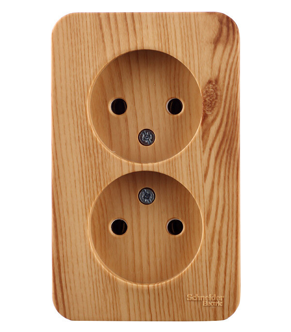 Изображение товара Розетка Systeme Electric Blanca накладная ясень с 2 гнездами IP20 250V 16A