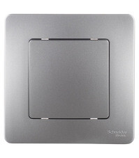 Выключатель Systeme Electric Blanca одноклавишный встраиваемый алюминий (BLNVS010103)