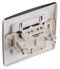 Выключатель Systeme Electric Blanca одноклавишный встраиваемый алюминий (BLNVS010103) - фото 2