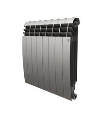 Изображение товара Радиатор биметаллический Royal Thermo BiLiner Silver Satin 500 мм 8 секций 1" боковое подключение серебро