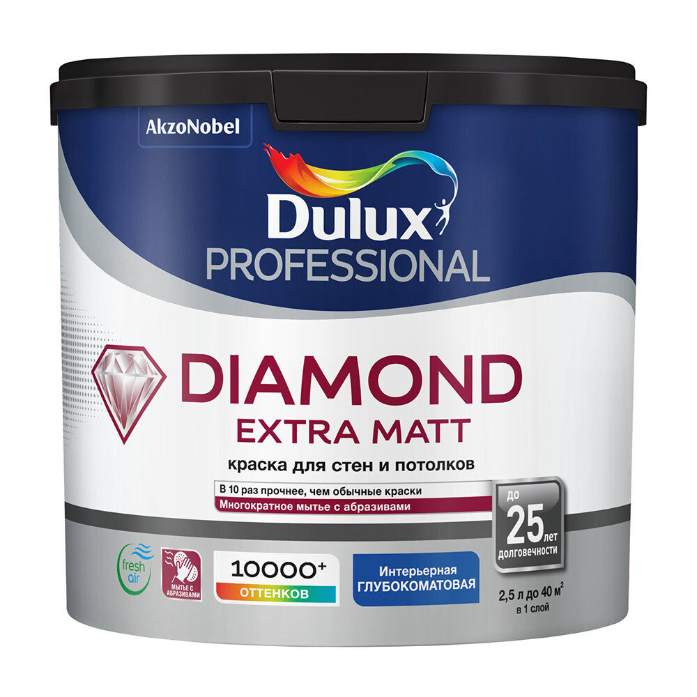 Изображение товара Моющаяся матовая краска Dulux/Luxium Diamond Extra базе BC 2,5 л