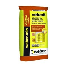 Штукатурка цементная Weber Min шуба 2 мм 25 кг (1010282)