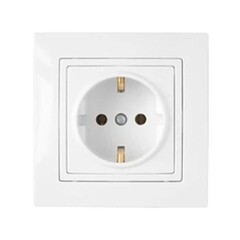 Розетка с рамкой Bylectrica Уют скрытая установка с заземлением белая (РС16-339)