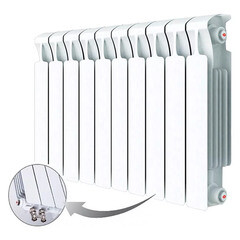 Радиатор биметаллический Rifar Monolit Ventil MVR 500 мм 10 секций 3/4 нижнее правое подключение белый - фото 4