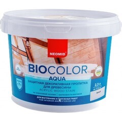 Антисептик Neomid Biocolor Aqua декоративный для дерева белый 2,3 л