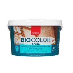 Антисептик Neomid Biocolor Aqua декоративный для дерева белый 9 л