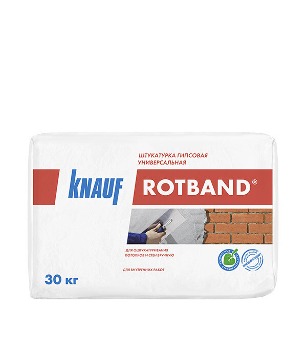 Изображение товара Гипсовая штукатурка Knauf Ротбанд 30 кг для внутренних работ и выравнивания поверхностей
