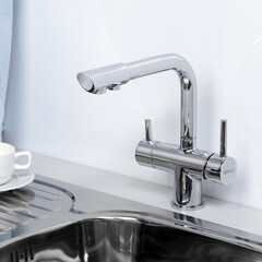 Смеситель для кухни WasserKraft хром с подключением к фильтру однорычажный (A8017) - фото 3