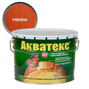 Антисептик Акватекс 2-в-1 декоративный для дерева рябина 10 л — купить ...