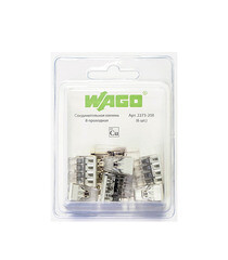 Клемма на 8 проводов Wago 2273-208 0,5-2,5 кв. мм самозажимная без пасты (6 шт.) - фото 1