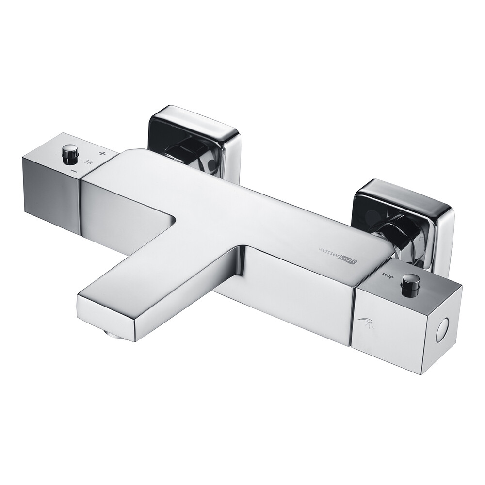 Смеситель для ванны WasserKraft Alme 1500 хром термостатический с коротким изливом без лейки (1511T)