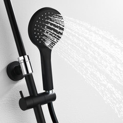 Душевая система WasserKraft Elbe 7400 с верхним душем с лейкой с изливом черная (A17401) - фото 2